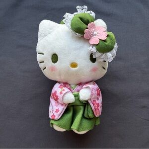 Sanrio Matcha style Kimono Hello Kitty Plush/Keychain with shopping bag